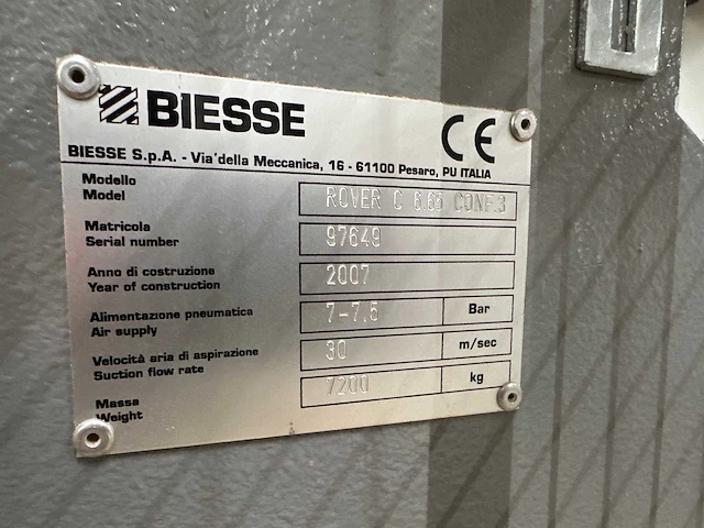Biesse rover - 2007 - c6.65 conf.3 - verticale cnc -bewerkingscentra - afbeelding 59 van  67
