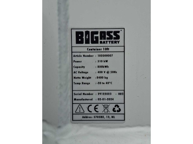 Big ass - 2024 - 510kw-800kwh - energieopslagsysteem - afbeelding 12 van  14