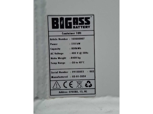 Big ass - 2024 - 510kw-800kwh - energieopslagsysteem - afbeelding 12 van  14