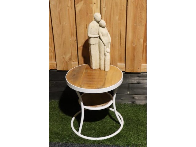 Bijzettafel - ø 45cm x 46cm (h) incl. beeld - 18x46cm - afbeelding 1 van  4