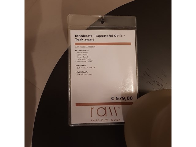 Bijzettafel ethnicraft, oblic, zwart - afbeelding 2 van  5
