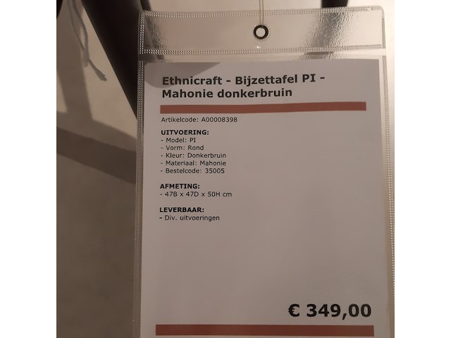 Bijzettafel ethnicraft, pi, bruin - afbeelding 2 van  5