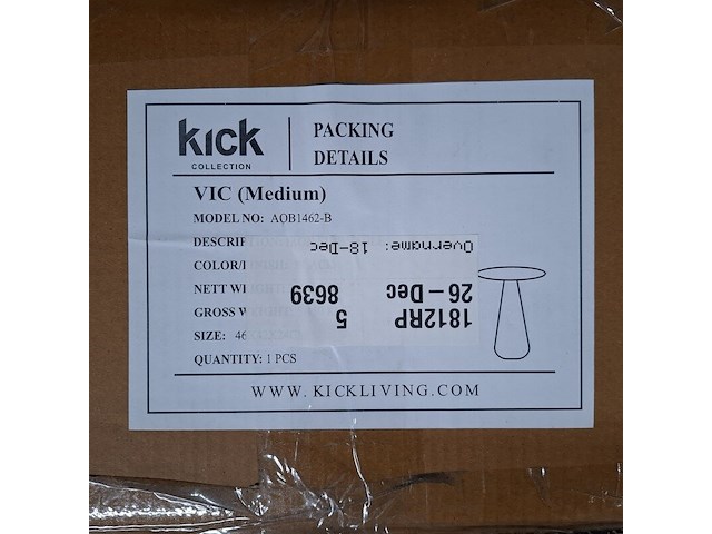 Bijzettafel, kick collection, zwart - afbeelding 3 van  3