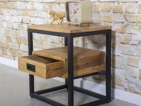 Bijzettafel mangohout/stealframe - afbeelding 2 van  2