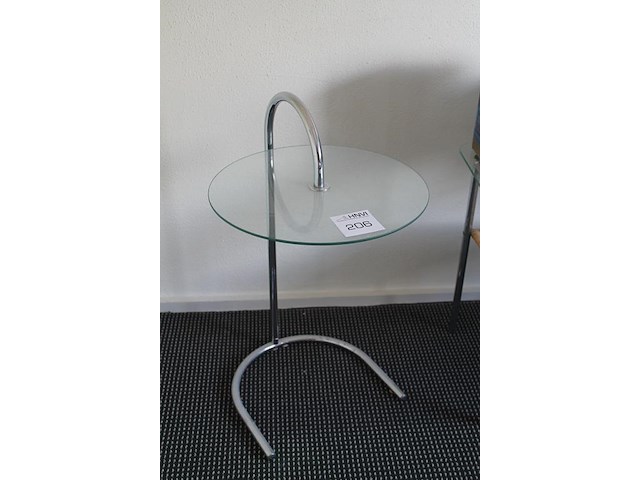 Bijzettafel met glazen blad. doorsnede 40 cm. - afbeelding 2 van  2