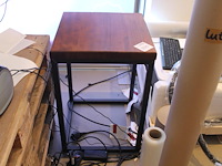 Bijzettafel met houten blad. afmeting 50 x 50 x 75 cm. - afbeelding 1 van  2