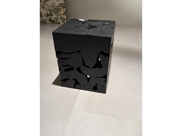 Bijzettafel raw interiors, teakstand, zwart - afbeelding 1 van  4