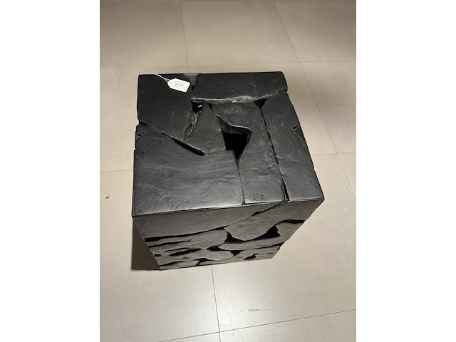 Bijzettafel raw interiors, teakstand, zwart - afbeelding 3 van  4