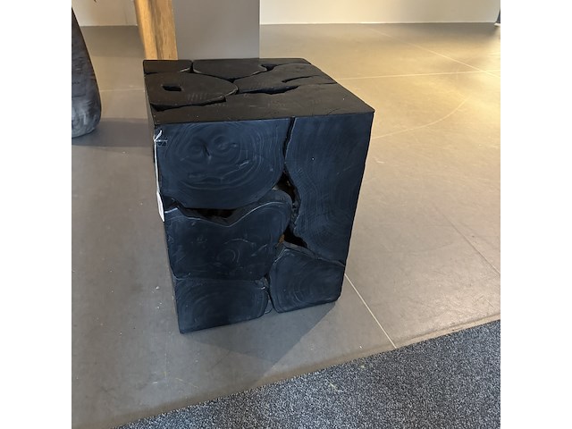 Bijzettafel raw interiors, teakstand, zwart - afbeelding 1 van  4
