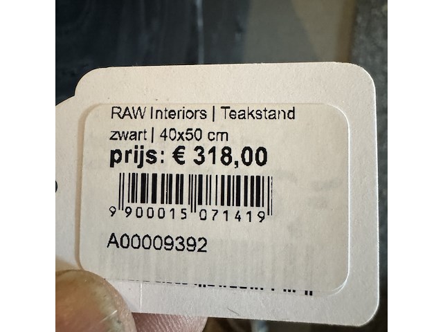 Bijzettafel raw interiors, teakstand, zwart - afbeelding 2 van  4
