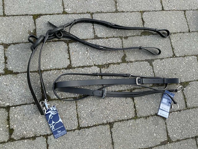 Bijzetteugels ronde ringen + martingaal paarden - afbeelding 4 van  4