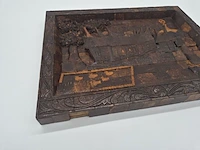 Bijzonder vintage houten wandreliëf – handgemaakt – indonesische minangkabau-stijl – 20e eeuw - afbeelding 3 van  12