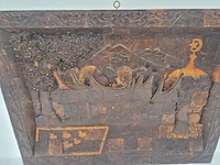 Bijzonder vintage houten wandreliëf – handgemaakt – indonesische minangkabau-stijl – 20e eeuw - afbeelding 6 van  12