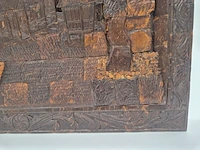 Bijzonder vintage houten wandreliëf – handgemaakt – indonesische minangkabau-stijl – 20e eeuw - afbeelding 7 van  12