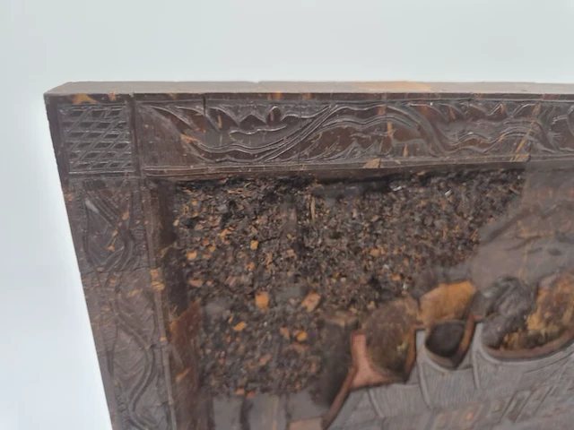 Bijzonder vintage houten wandreliëf – handgemaakt – indonesische minangkabau-stijl – 20e eeuw - afbeelding 9 van  12