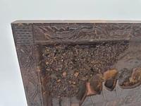 Bijzonder vintage houten wandreliëf – handgemaakt – indonesische minangkabau-stijl – 20e eeuw - afbeelding 9 van  12