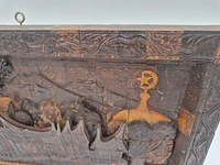 Bijzonder vintage houten wandreliëf – handgemaakt – indonesische minangkabau-stijl – 20e eeuw - afbeelding 10 van  12