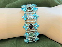 Bijzondere armband met natuurlijke edelstenen en diamant - afbeelding 2 van  5