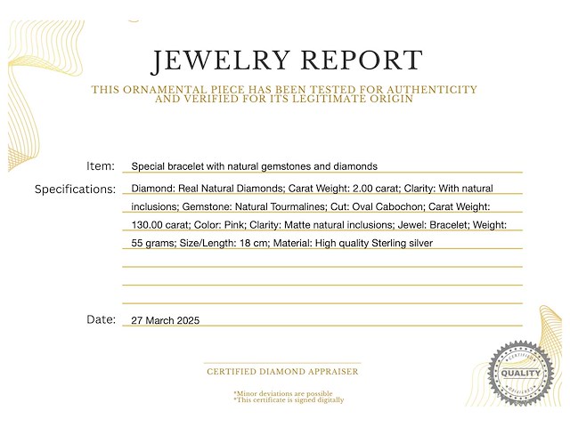 Bijzondere armband met natuurlijke edelstenen en diamant - afbeelding 3 van  4