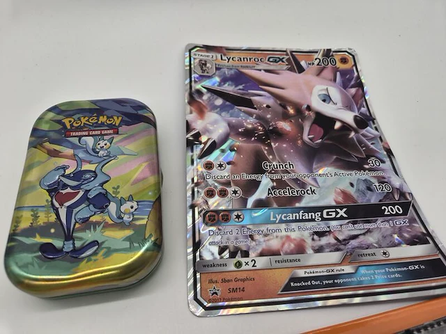 Bijzondere pokémonverzameling – vintage kaarten – grote lycanroc gx-kaart – verzamelmap en vele andere kaarten - afbeelding 16 van  19