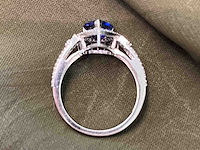 Bijzondere ring met natuurlijke edelstenen en diamant - afbeelding 2 van  5