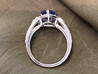 Bijzondere ring met natuurlijke edelstenen en diamant - afbeelding 2 van  6