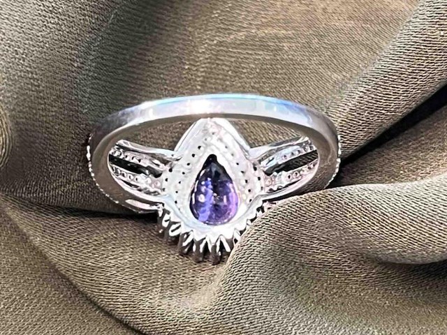 Bijzondere ring met natuurlijke edelstenen en diamant - afbeelding 3 van  6