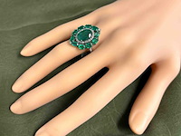 Bijzondere ring met natuurlijke edelstenen en diamant - afbeelding 2 van  8