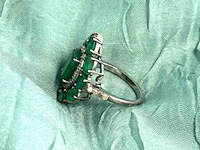 Bijzondere ring met natuurlijke edelstenen en diamant - afbeelding 5 van  8