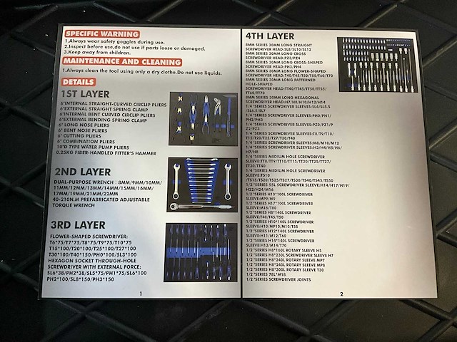 Bikkeltools 148 pcs gereedschapswagen - afbeelding 3 van  14