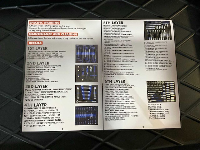 Bikkeltools 246 pcs gereedschapswagen - afbeelding 6 van  16
