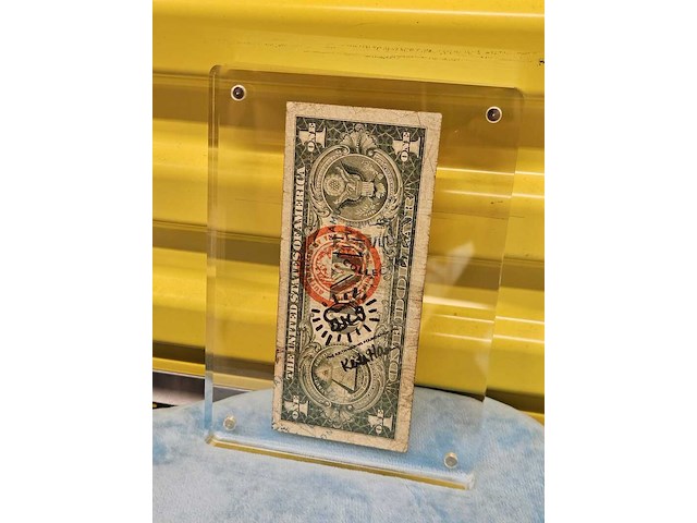 Biljet 1 dollar, pop art, stift, 1989 - afbeelding 1 van  3