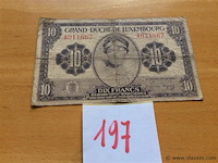 Biljet 10 francs luxemburg 1944. - afbeelding 1 van  2
