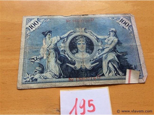 Biljet 100 duitse mark 1898. - afbeelding 2 van  2