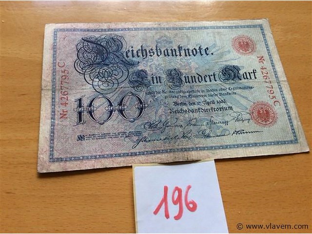 Biljet 100 duitse mark 1903. - afbeelding 1 van  2