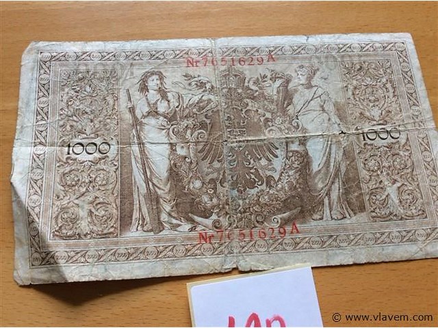 Biljet 1000 duitse mark 1910. - afbeelding 2 van  2
