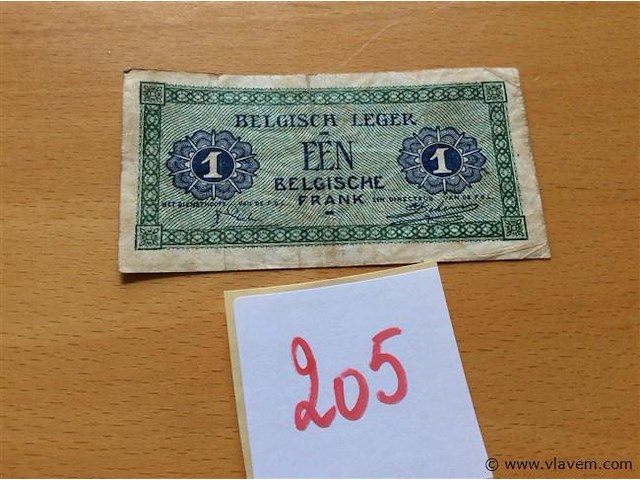 Biljet 1fr 1946 belgisch - afbeelding 2 van  2