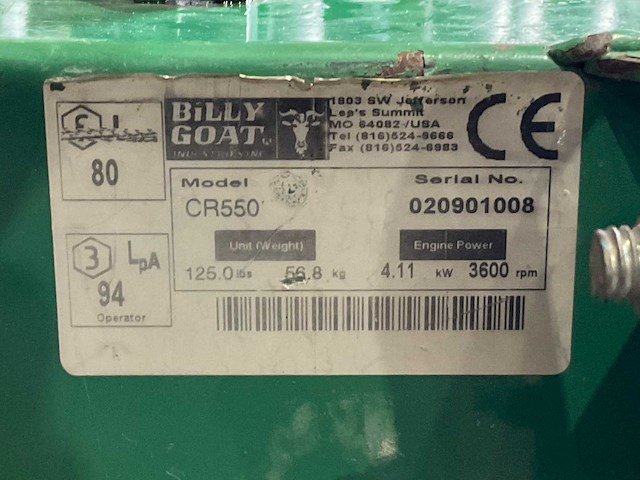 Billy goat compact pro cr550 verticuteermachine - afbeelding 9 van  9