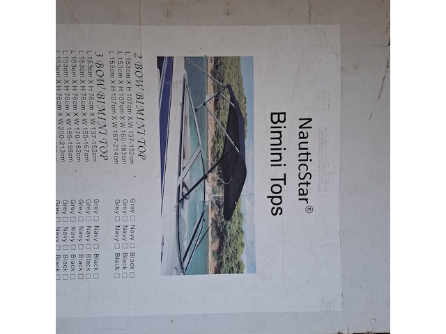 Bimini top, nauticstar, 3 bow | 183x91x231-243, navy blue - afbeelding 3 van  4