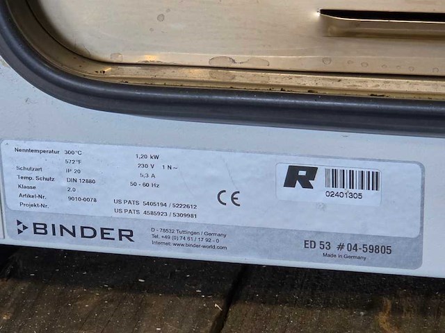 Binder - ed 53 - laboratoriumoven - afbeelding 8 van  8