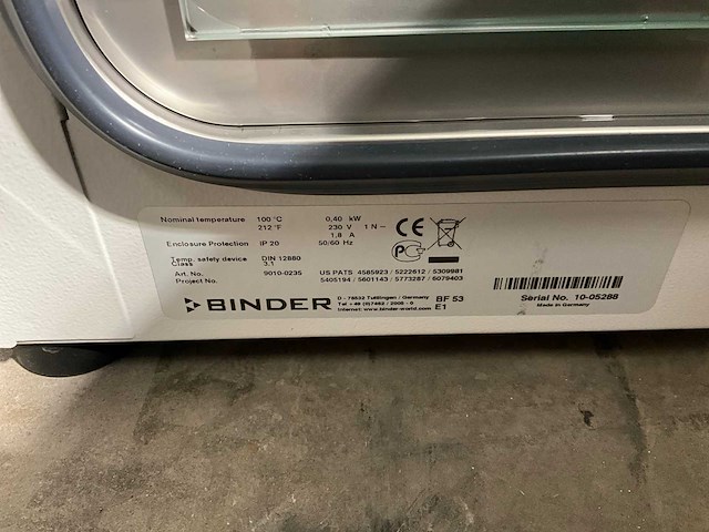 Binder bf53 broedmachine - afbeelding 2 van  6