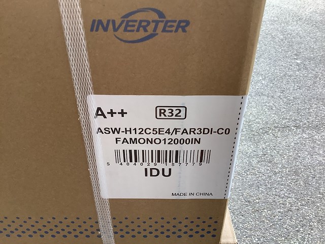 Binnen en buiten unit airconditioning 12000 btu, aux, asw-h12c5e4/far3di-co idu, wit - afbeelding 2 van  3