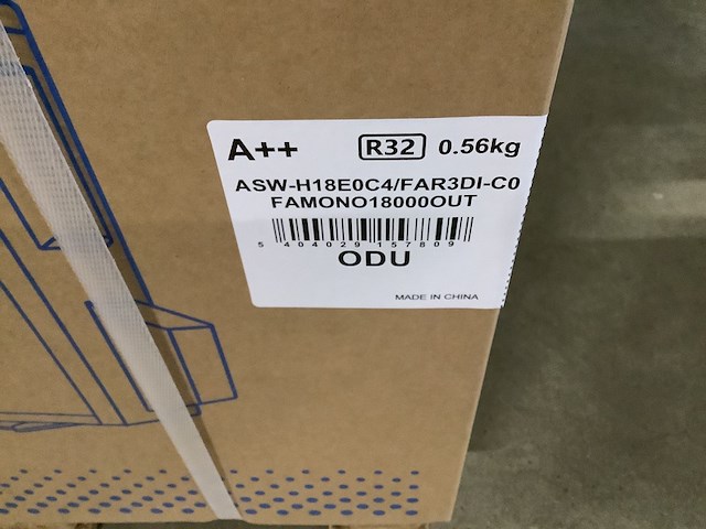 Binnen en buiten unit airconditioning 18000 btu, aux, asw-h18e0c4/far3di-c0 idu., wit - afbeelding 5 van  5