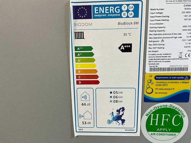 Biodom 9,2 kw warmtepomp monoblok inverter met geavanceerde controller - afbeelding 15 van  15
