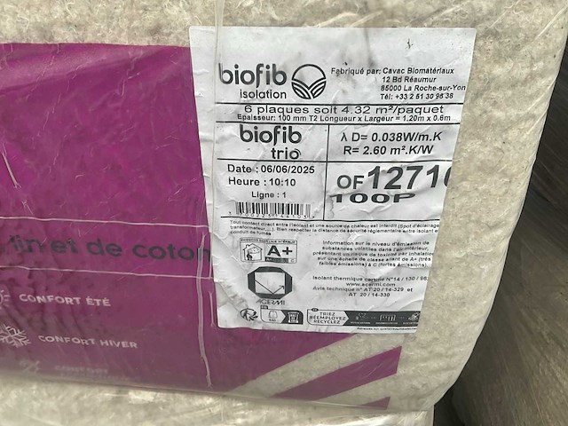 Biofib - trio 100 mm (8 pak = 34,56 m2) - 1200 mm x 600 mm x 100 mm - isolatie - afbeelding 5 van  5