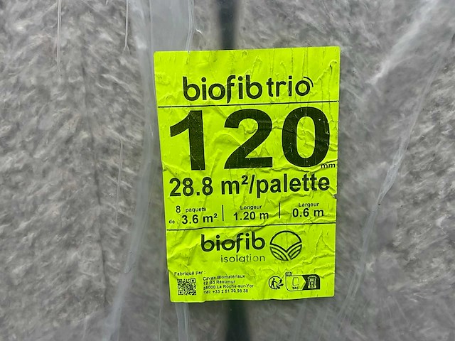 Biofib - trio 120 mm (8 pak = 28.8 m2) - 1200 mm x 600 mm x 120 mm - isolatie - afbeelding 3 van  6