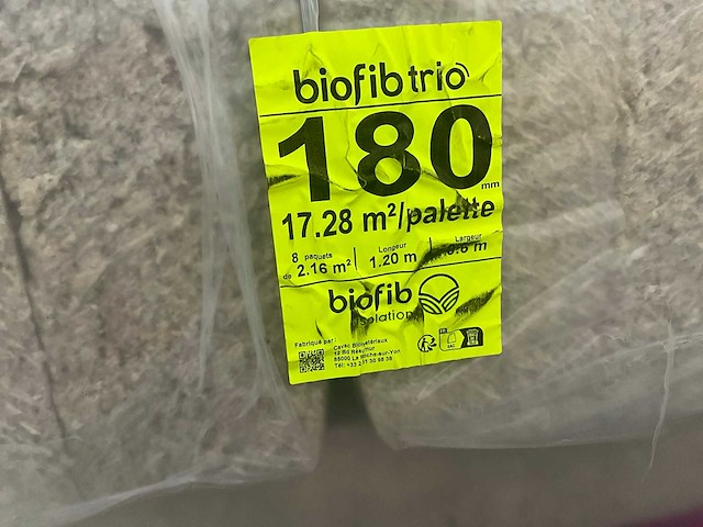 Biofib - trio 180 mm (6 pak = 12,96 m2) - 1200 mm x 600 mm x 180 mm - isolatie - afbeelding 8 van  9