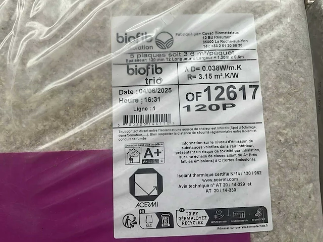 Biofib - trio 180 mm (6 pak = 12,96 m2) - 1200 mm x 600 mm x 180 mm - isolatie - afbeelding 4 van  9