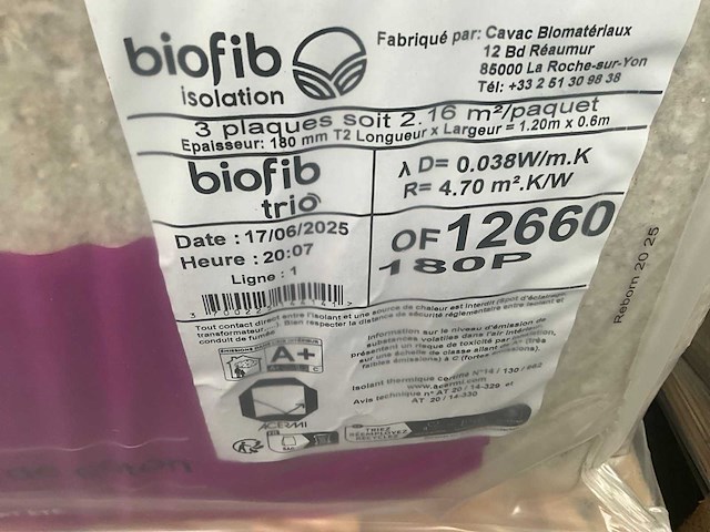 Biofib - trio 180 mm (8 pak = 17.28 m2) - 1200 mm x 600 mm x 180 mm - isolatie - afbeelding 4 van  12