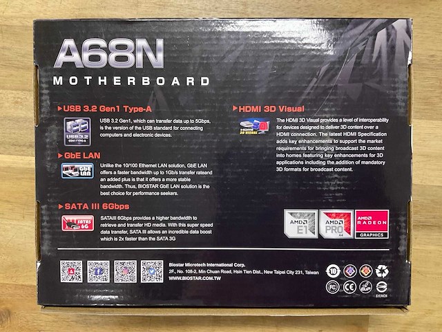 Biostar a68n motherboard - afbeelding 2 van  3